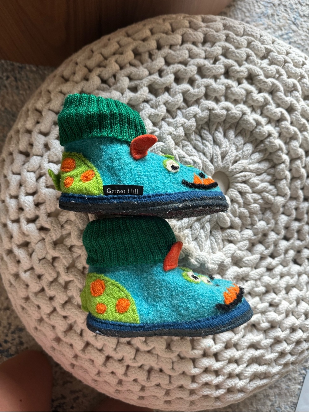 Kids' Boiled Wool Monster Slipper Boots by Haflinger - Picture 3 of 8